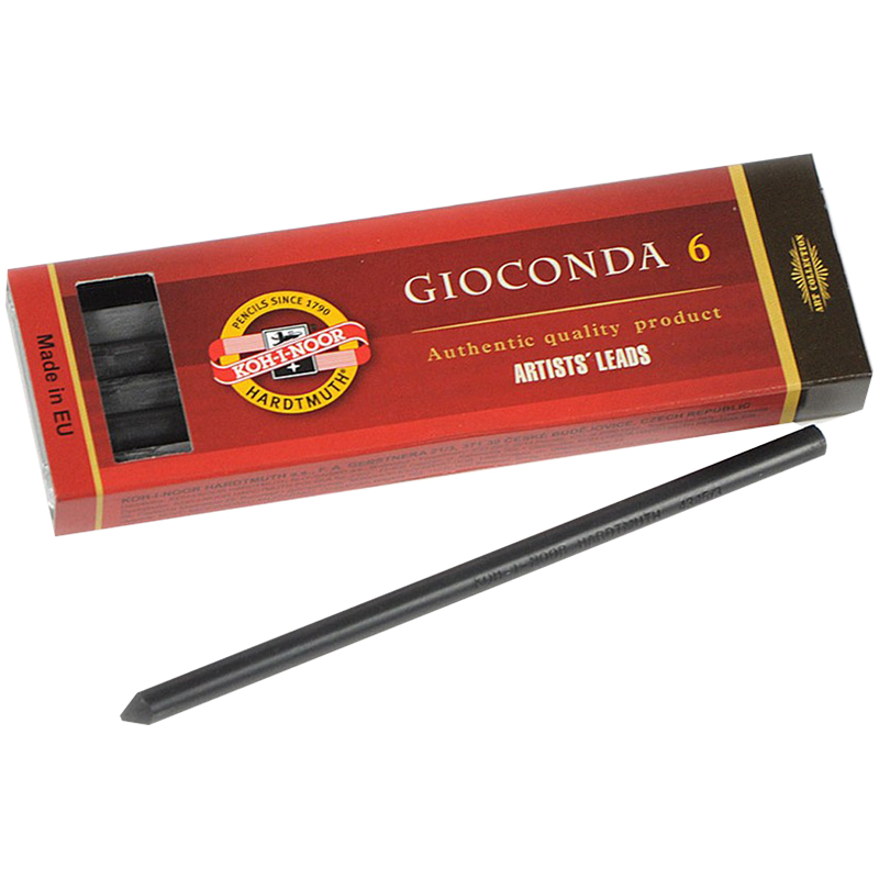 Грифели для цанговых карандашей Koh-I-Noor "Gioconda", 2B, 5,6мм, 6шт., круглый (486502B009PK)