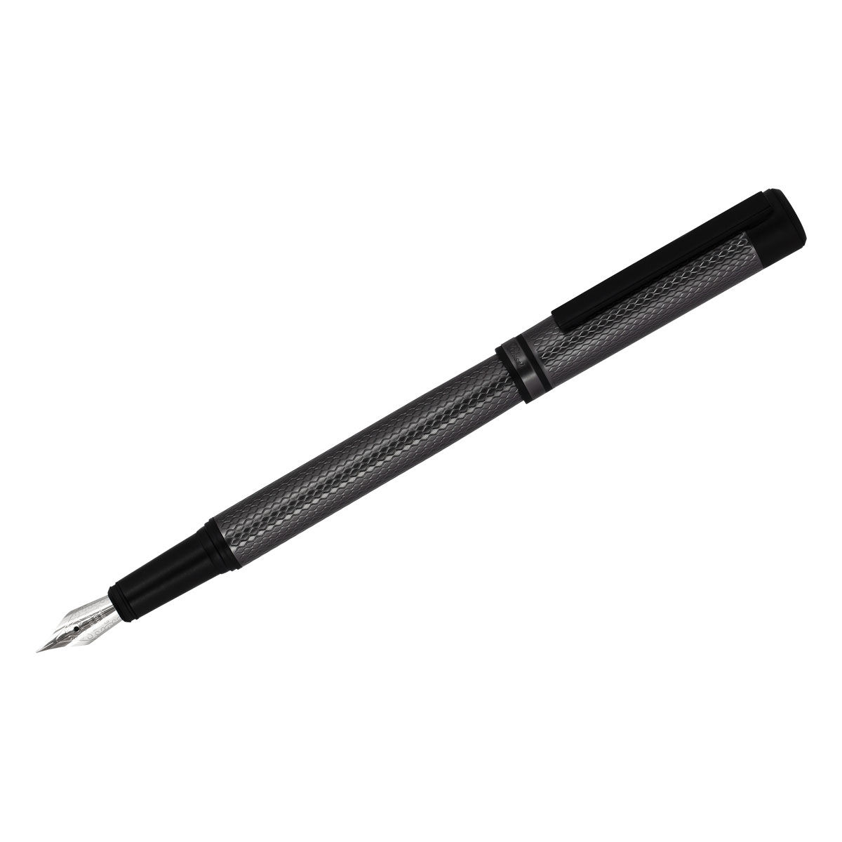 Ручка перьевая Delucci "Antica" черная, 0,8мм, корпус графит/черный, подарочный футляр CPs_81470