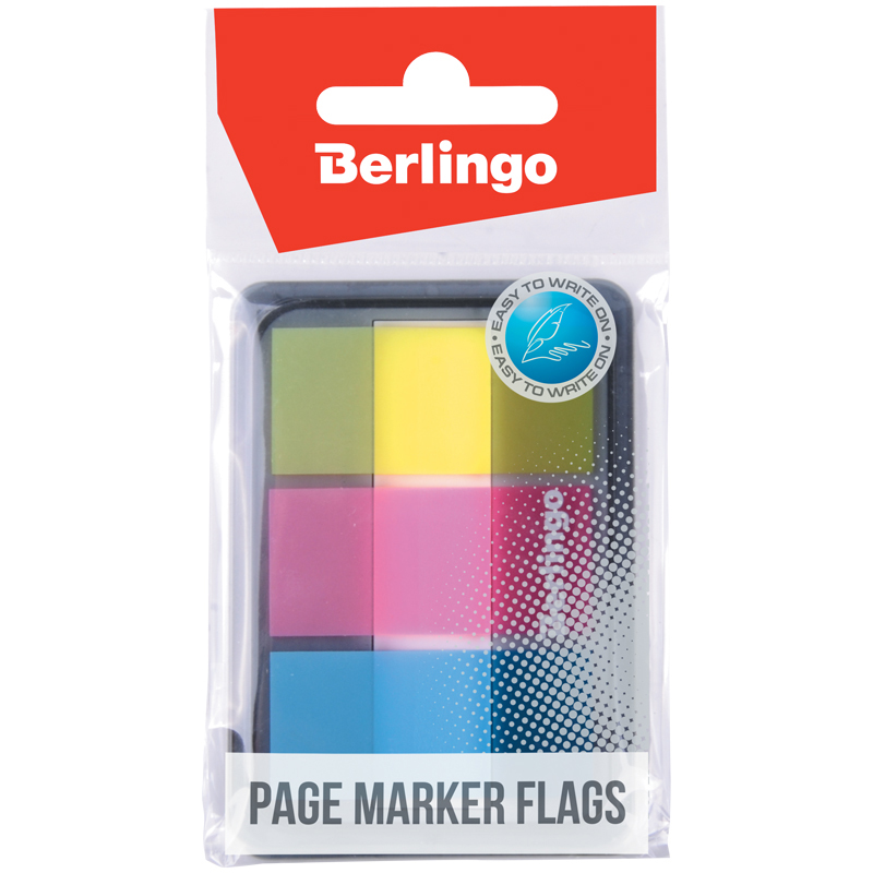 Флажки-закладки Berlingo, 45*20мм, 20л*3 неоновых цвета, в диспенсере LSz_45201