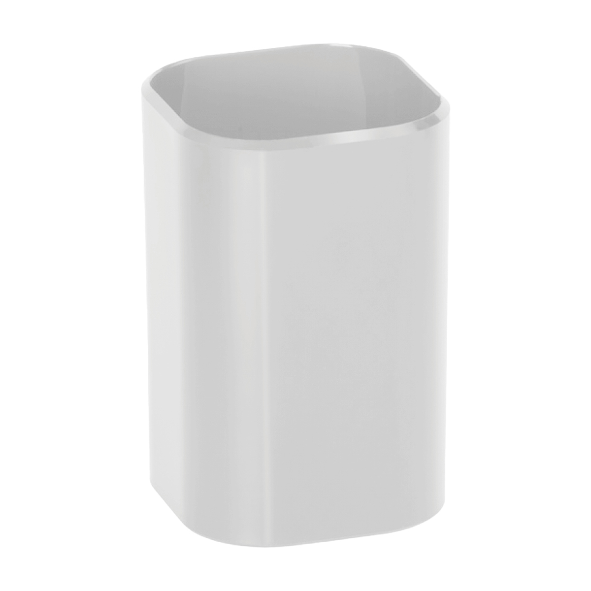 Подставка-стакан СТАММ "Фаворит", пластиковая, квадратная, белая ПС-30474