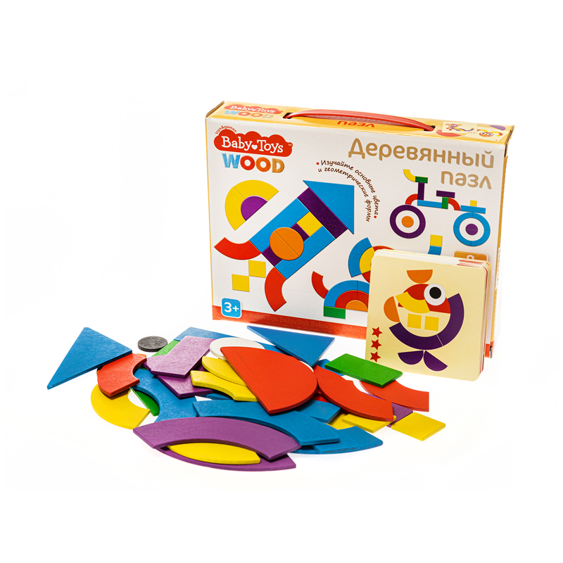 Деревянный пазл Baby Toys, 40 элементов, картонная коробка 4055
