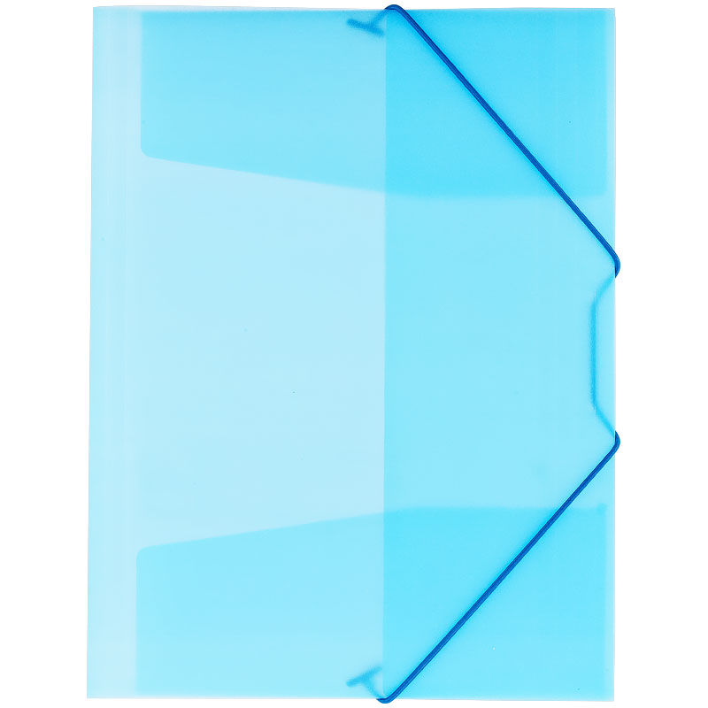 Папка на резинке OfficeSpace А4, 400мкм, синяя полупрозрачная 300660