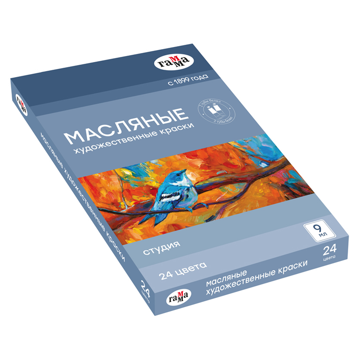 Краски масляные художественные Гамма "Студия", 24цв. , 9мл/туба, картон. упаковка 249009