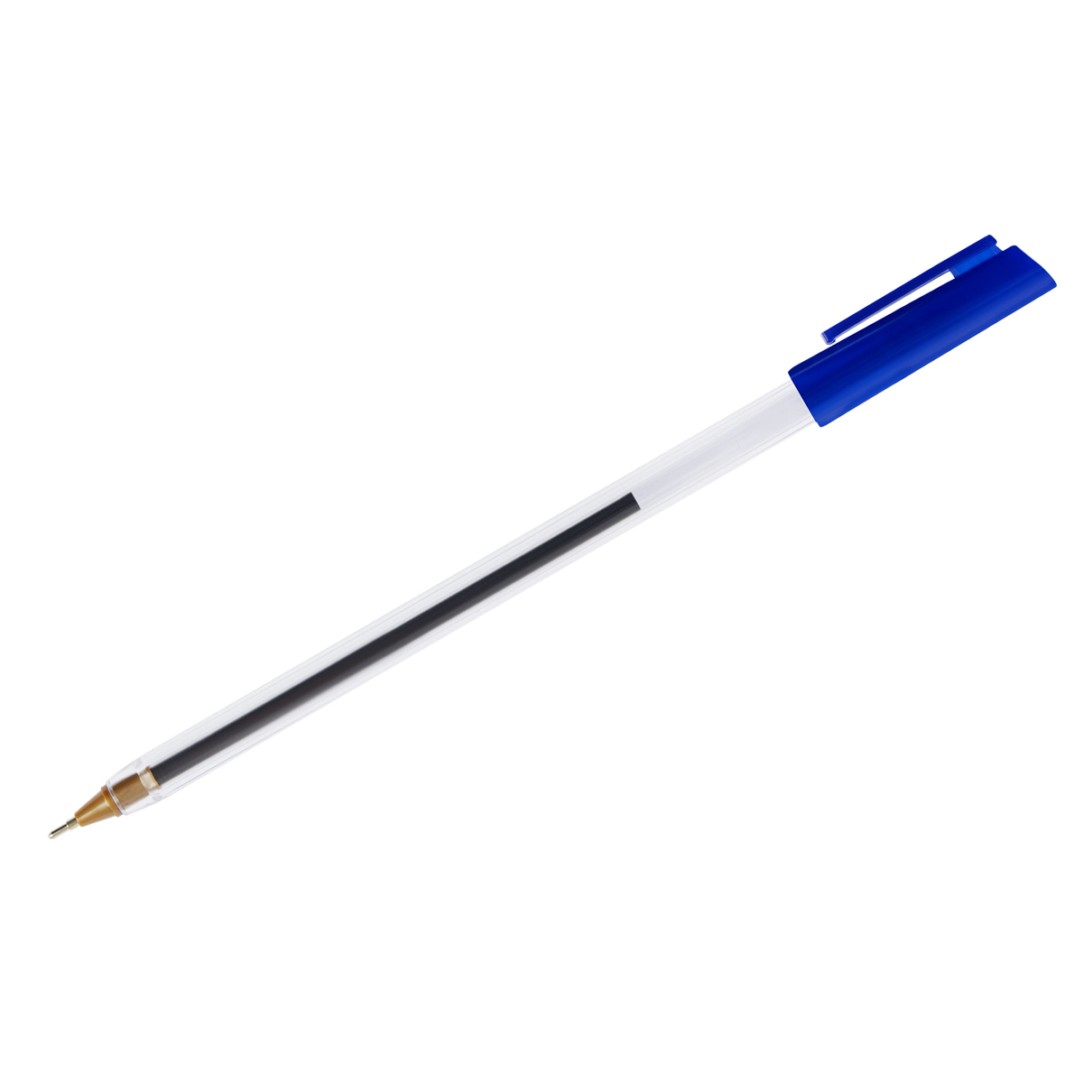 Ручка шариковая Стамм "РШ 800" синяя, 0,7мм, прозрачный корпус РШ800