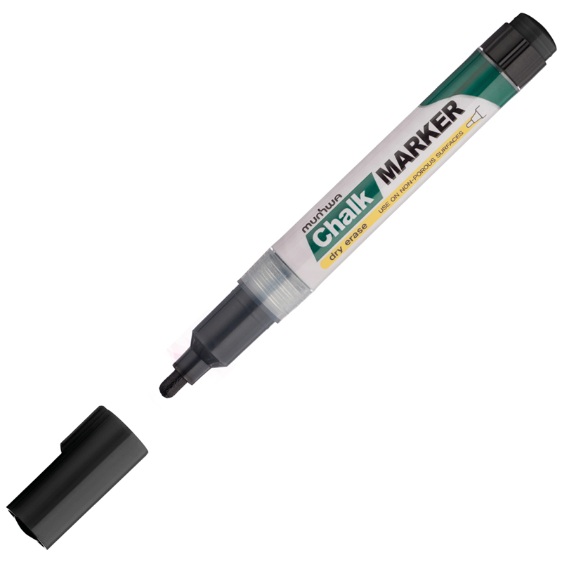 Маркер меловой MunHwa "Chalk Marker" черный, 3мм, спиртовая основа, пакет CM-01