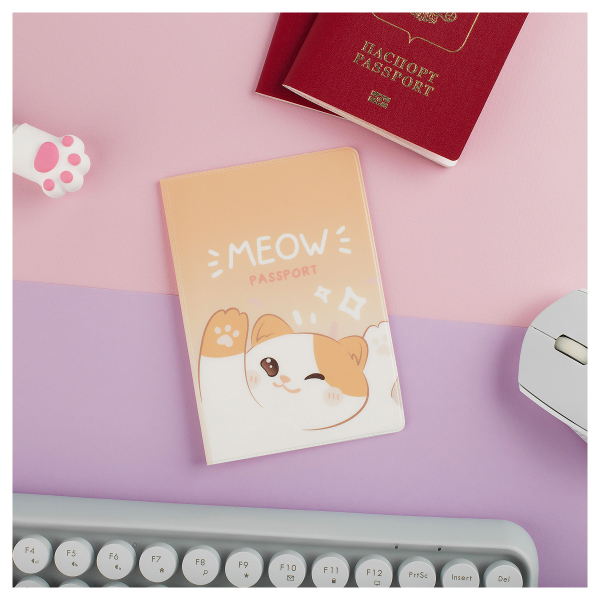 Обложка для паспорта MESHU "Sweet Cat", ПВХ, 2 кармана MS_55722
