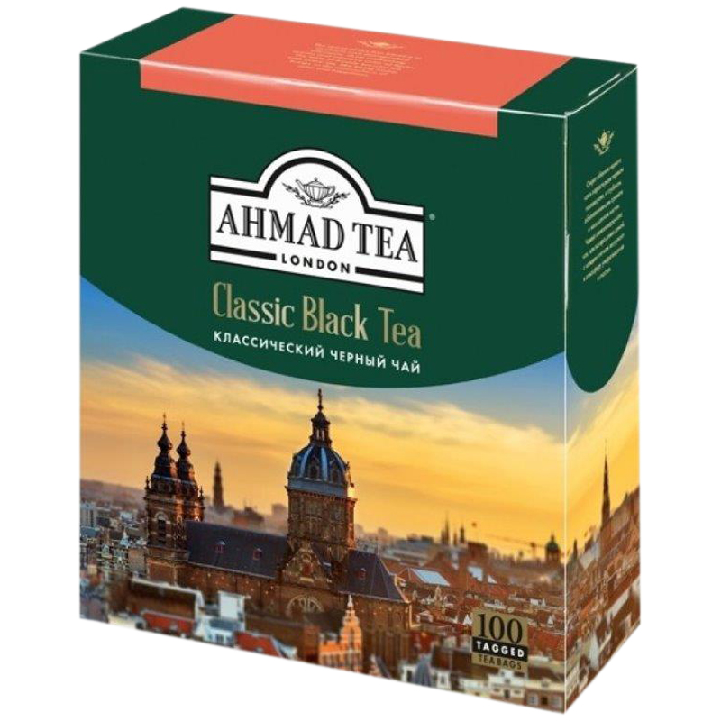 Чай Ahmad Tea "Классический", черный, 100 пакетиков по 2г 1665-08