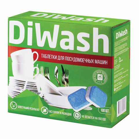 Таблетки для посудомоечных машин 100шт DIWASH, ш/к 30564