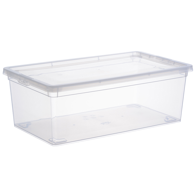 Ящик для хранения Idea, 5,5л, с крышкой, 34*19*12cм, пищевой полипропилен, прозрачный М 2351