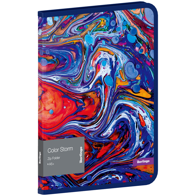 Папка на молнии Berlingo "Color Storm" А5+, 600мкм, с рисунком ZF5_A5031