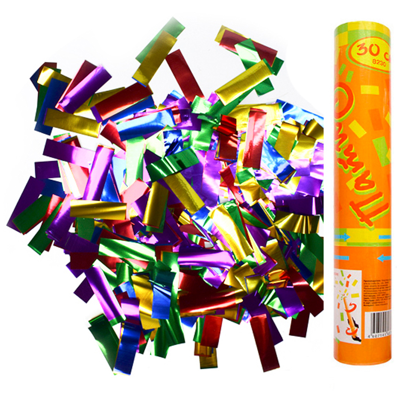 Хлопушка пневматическая ПатиБум, 30см, в пластиковой тубе, фольгированное конфетти 4607145439045