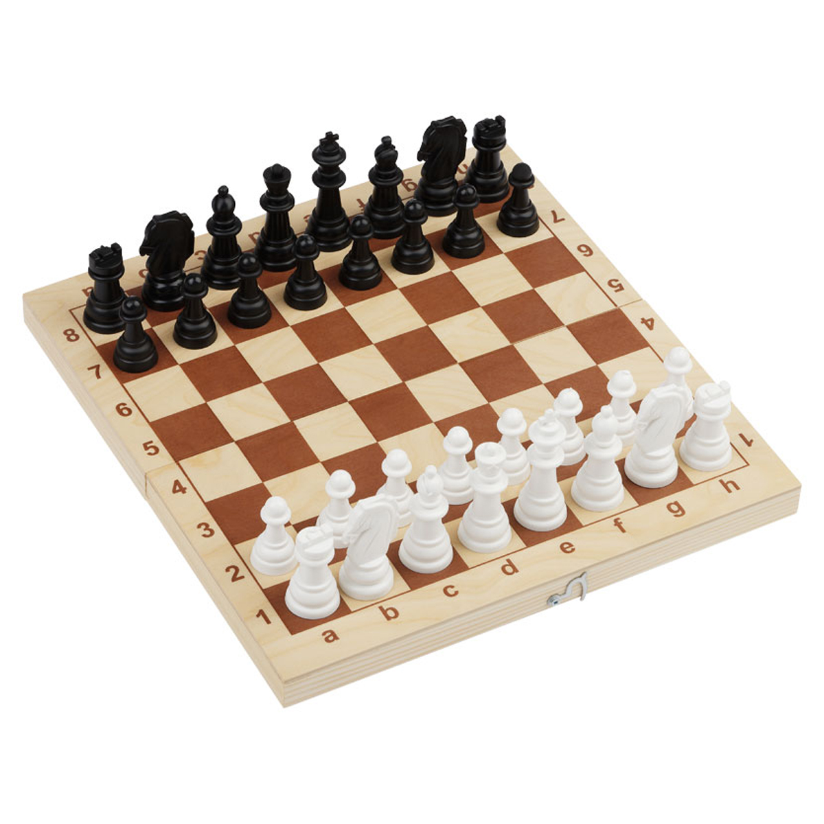 Набор игр ТРИ СОВЫ Шахматы, шашки обиходные, пластиковые с деревянной доской 29*29см НИ_47879