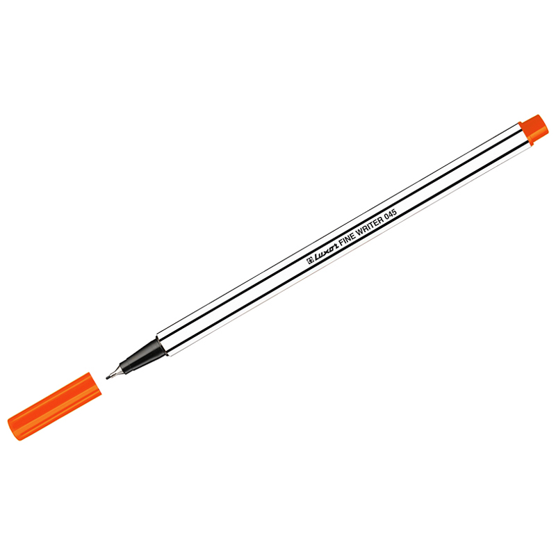 Ручка капиллярная Luxor "Fine Writer 045" оранжевая, 0,8мм 7125
