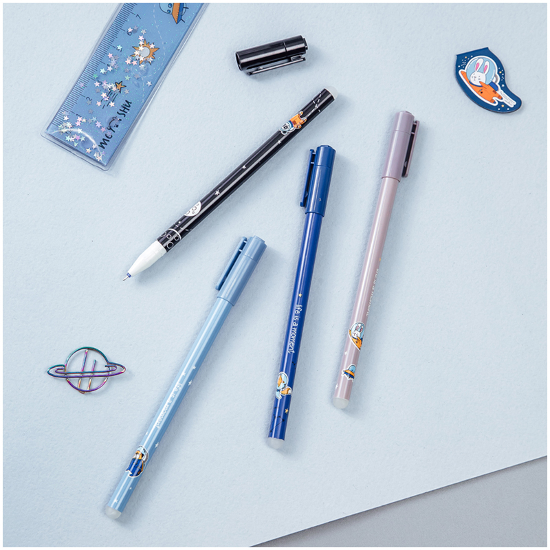 Ручка гелевая стираемая MESHU "Space Adventure", синяя, 0,5мм, корпус ассорти MS_65978