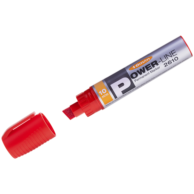 Маркер перманентный промышленный Line Plus "PER-2610" красный, скошенный, 10мм (PER-2610)