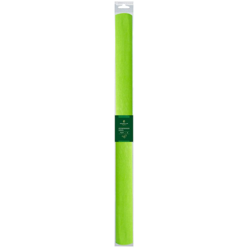 Бумага крепированная Greenwich Line, 50*250см, 32г/м2, зеленое яблоко, в рулоне, пакет с европодвесом СRi_34380