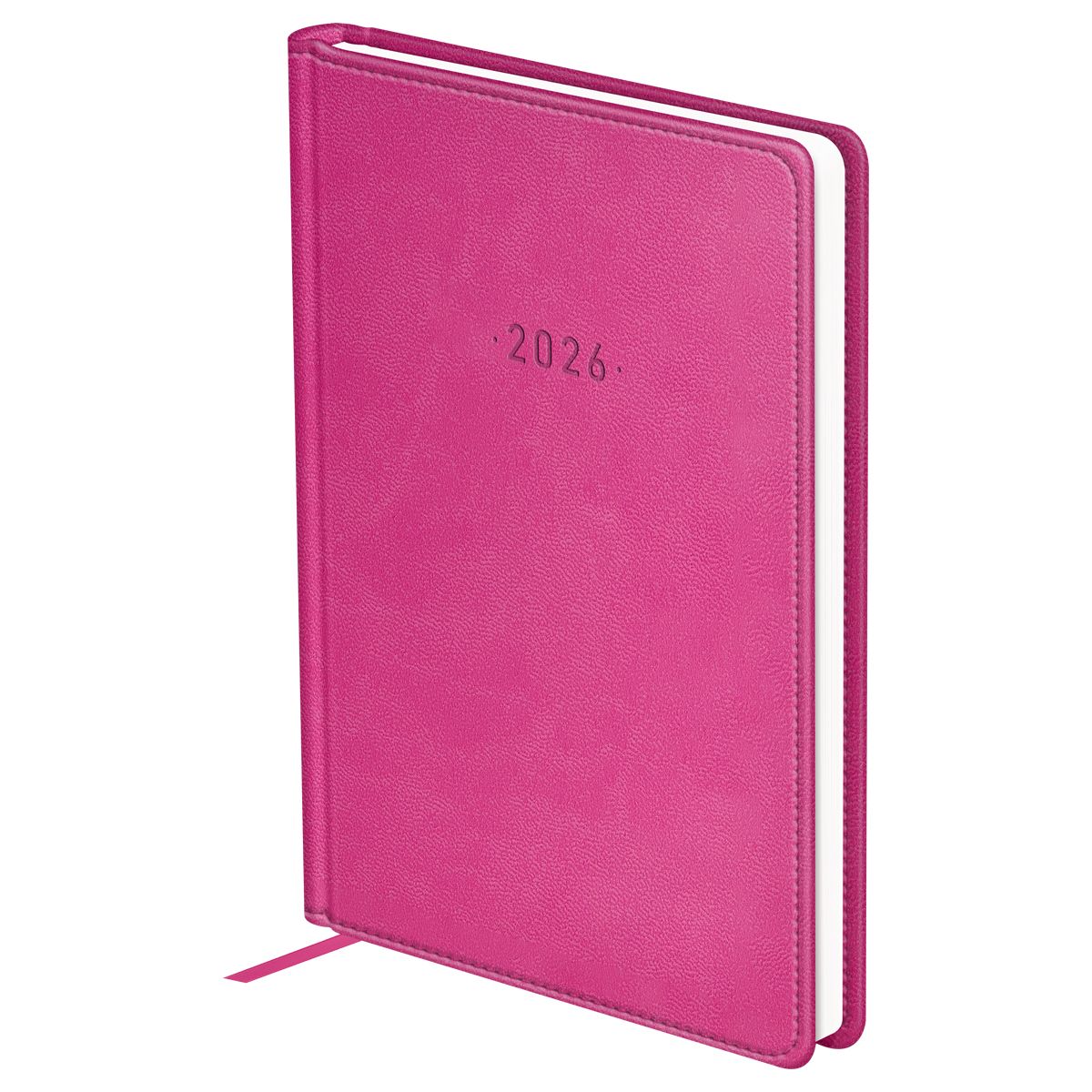 Ежедневник датированный 2026г., А6, 176л., твердый переплет, кожзам, BG "Winner. Fuchsia", фуксия DdА6_09357