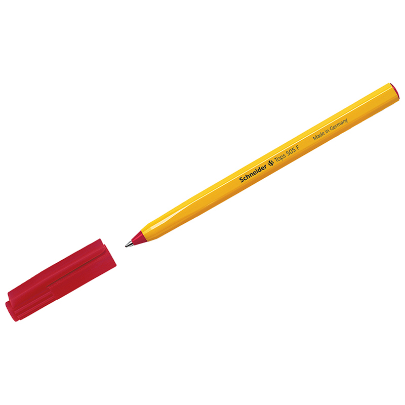 Ручка шариковая Schneider "Tops 505 F" красная, 0,8мм, оранжевый корпус 150502