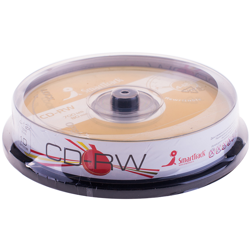Диск CD-RW 700Mb Smart Track 4-12x Cake Box (10шт) ST000198