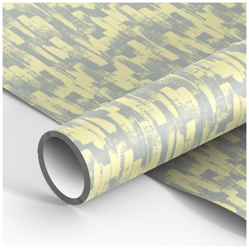Упаковочная бумага глянц. 70*100см, MESHU "Grey-yellow", 90г/м2 М100_41076