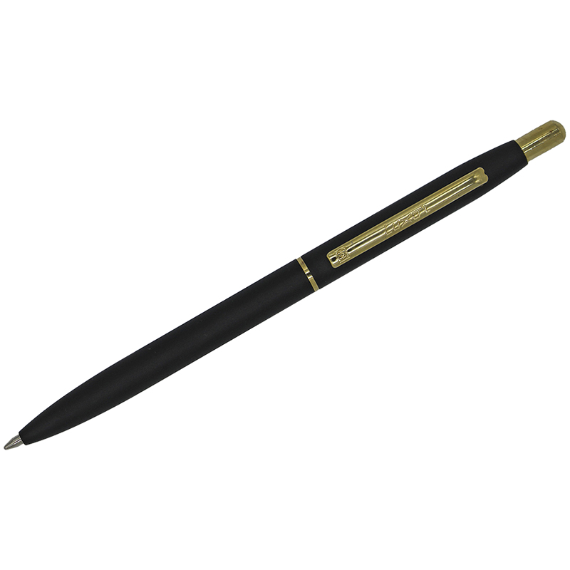 Ручка шариковая Luxor "Sterling" синяя, 1,0мм, корпус черный/золото, кнопочный механизм 1116