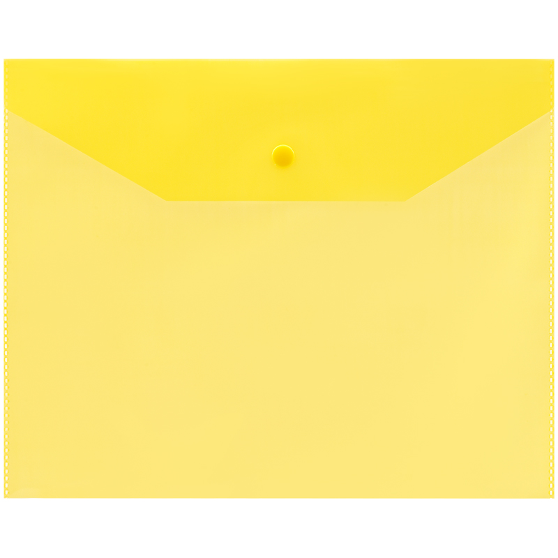 Папка-конверт на кнопке OfficeSpace А5 (190*240мм), 120мкм, полупрозрачная, желтая 344554