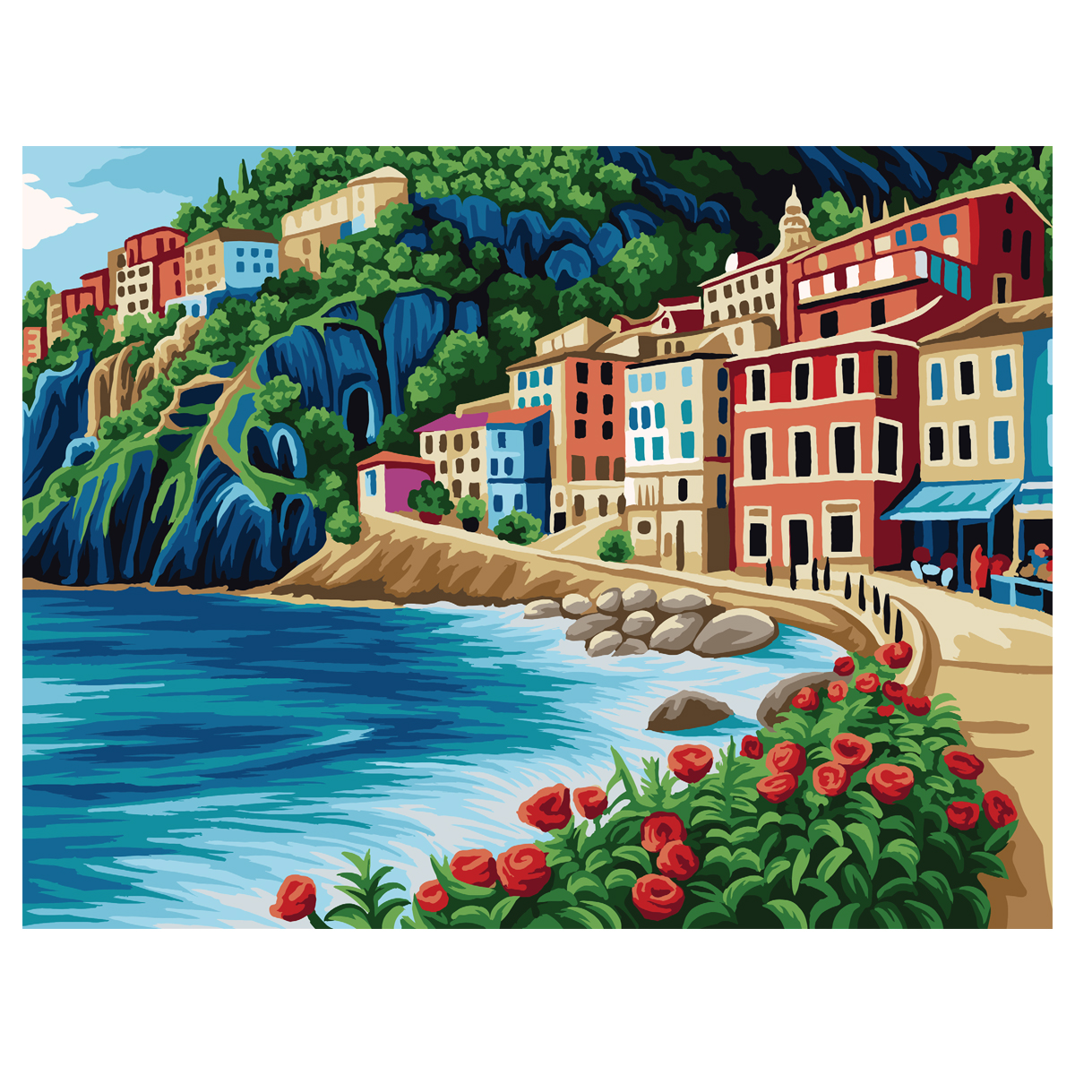 Картина по номерам на холсте ТРИ СОВЫ "Набережная", 30*40, с акриловыми красками и кистями КХ3040_53867