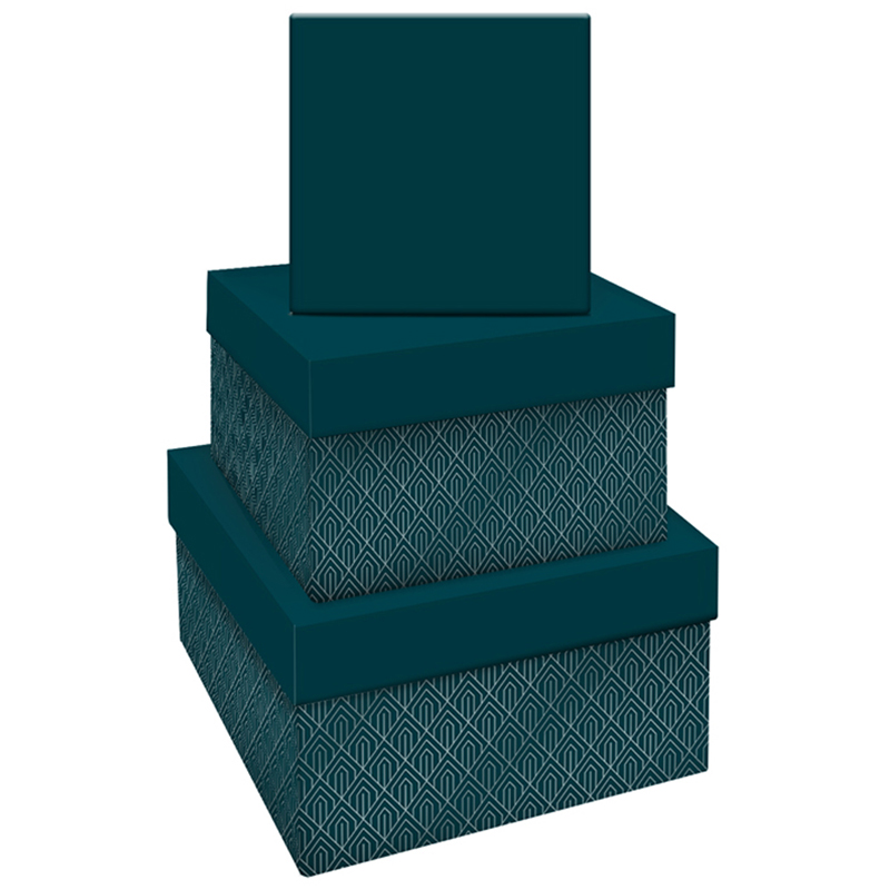 Набор квадратных коробок 3в1, MESHU "Emerald style. Base.", (19,5*19,5*11-15,5*15,5*9см) MS_46595