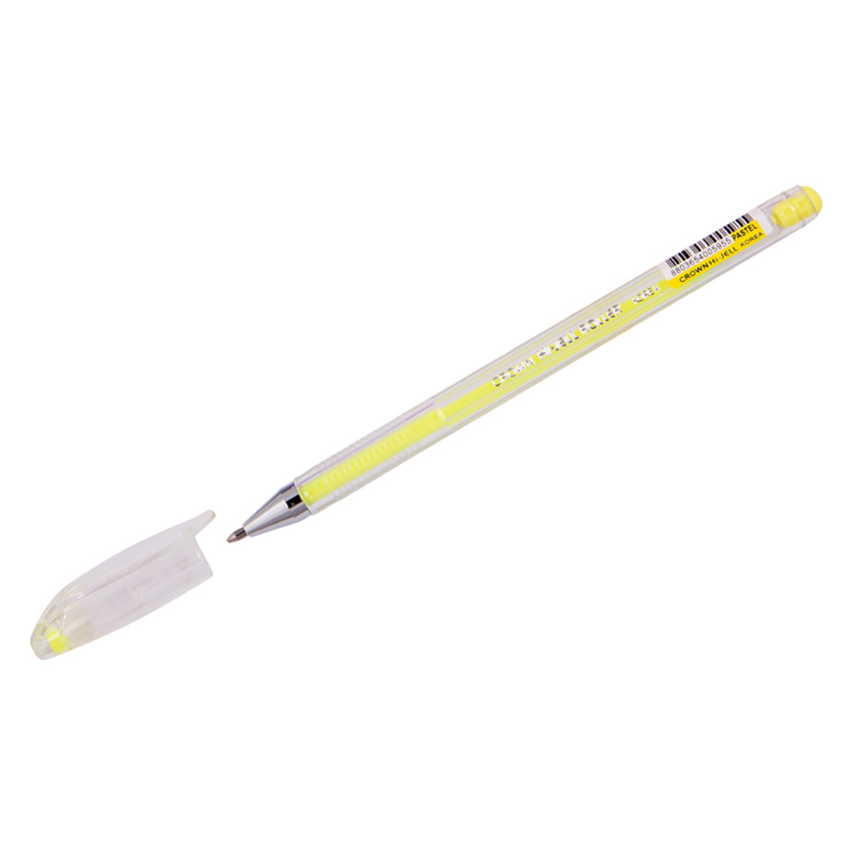 Ручка гелевая Crown "Hi-Jell Pastel" желтая пастель, 0,8мм HJR-500P