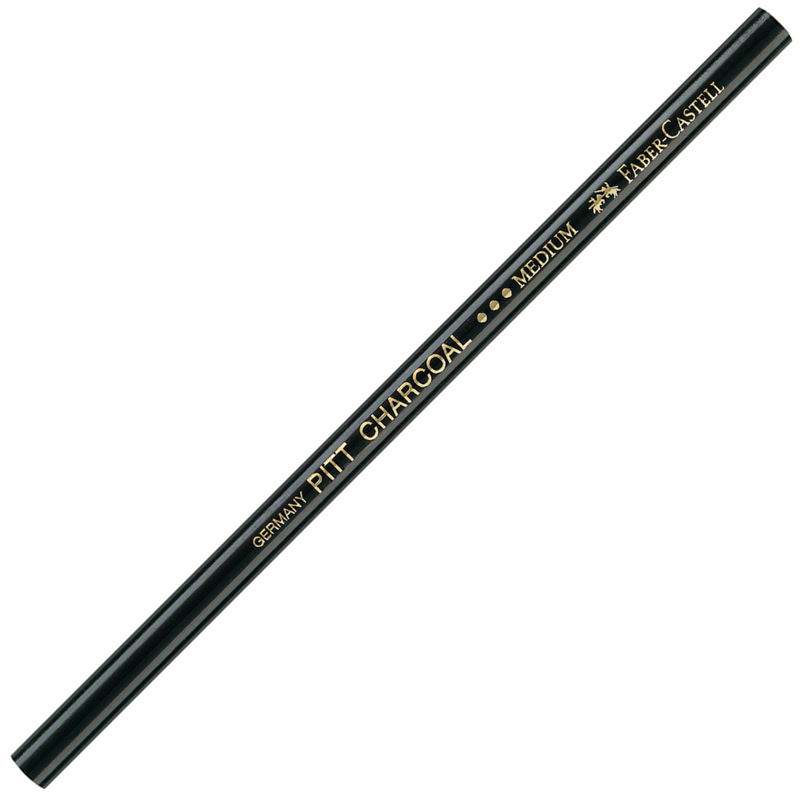 Угольный карандаш Faber-Castell "Pitt", средний, натуральный 117400