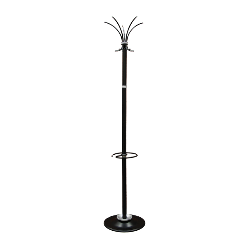 Вешалка напольная Титан Класс-ТМЗ, металл, черная, 10 крючков, подставка для зонтов 0118Ч/72602