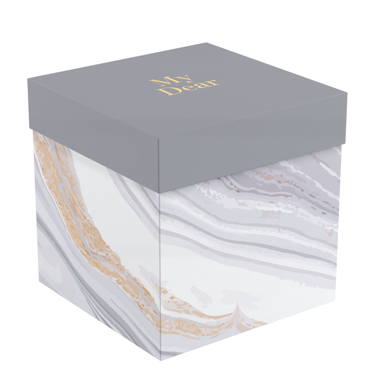 Коробка складная подарочная MESHU "Marble", (15*15*15см), отд фольгой MS_62569