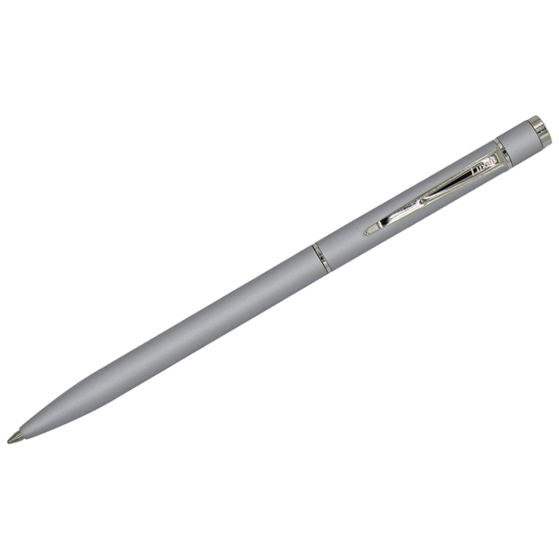 Ручка шариковая Luxor "Sleek" синяя, 1,0мм, корпус серый металлик, поворотный механизм 8452
