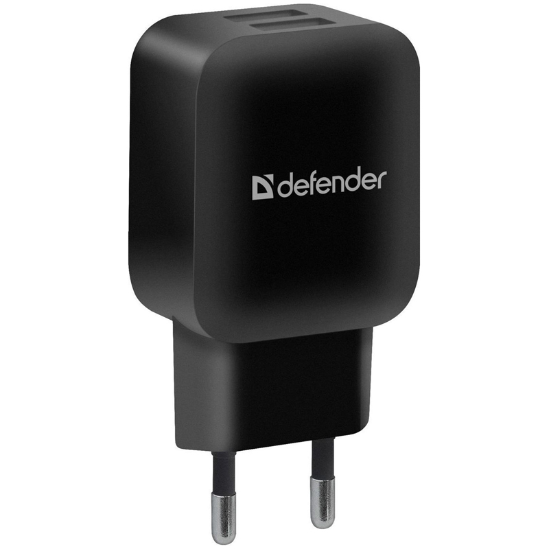 Зарядное устройство сетевое Defender EPA-13, 2*USB, 2.1А output, пакет, черный 83840