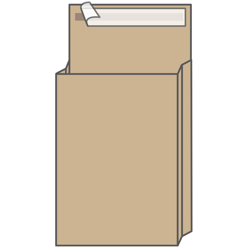 Пакет почтовый C4, UltraPac, 229*324*40мм, коричневый крафт, отр. лента, 130г/м2 381227.25