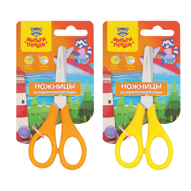 Ножницы детские Мульти-Пульти "Приключения Енота" 12,8см, ассорти, европодвес MS_15978