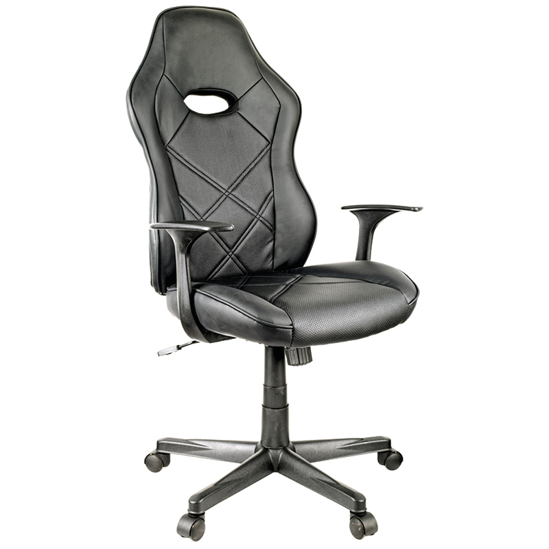 Кресло игровое Helmi HL-S04 "Mixed", экокожа черная 274809