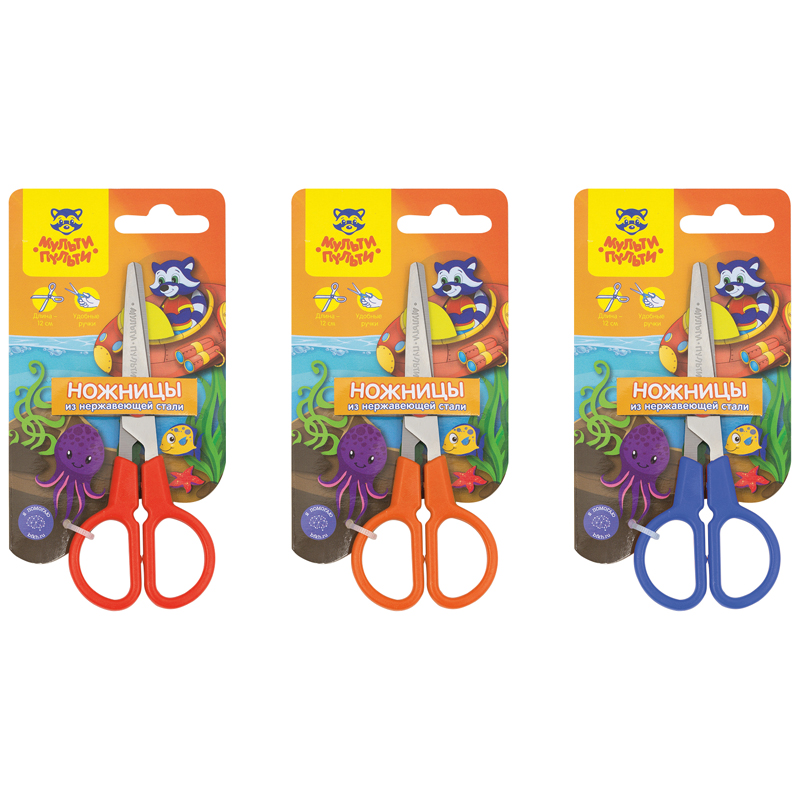 Ножницы детские Мульти-Пульти "Приключения Енота" 12см, ассорти, европодвес MS_16058