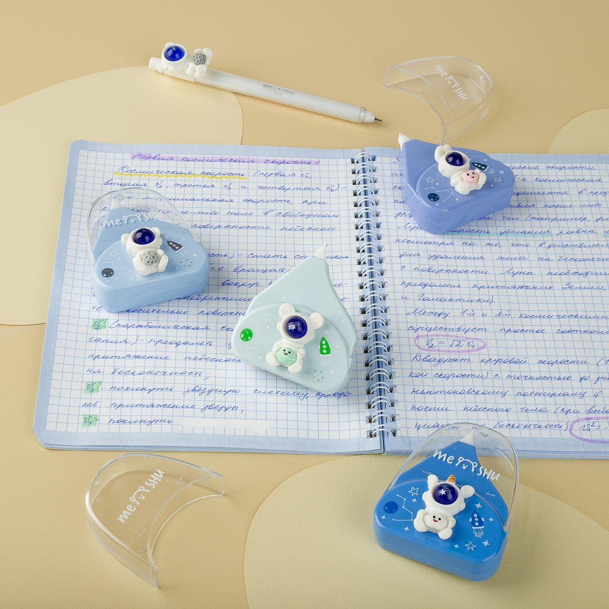 Корректирующая лента MESHU "Astronaut", 5мм*5м, пвх-бокс, европодвес, ассорти MS_54217