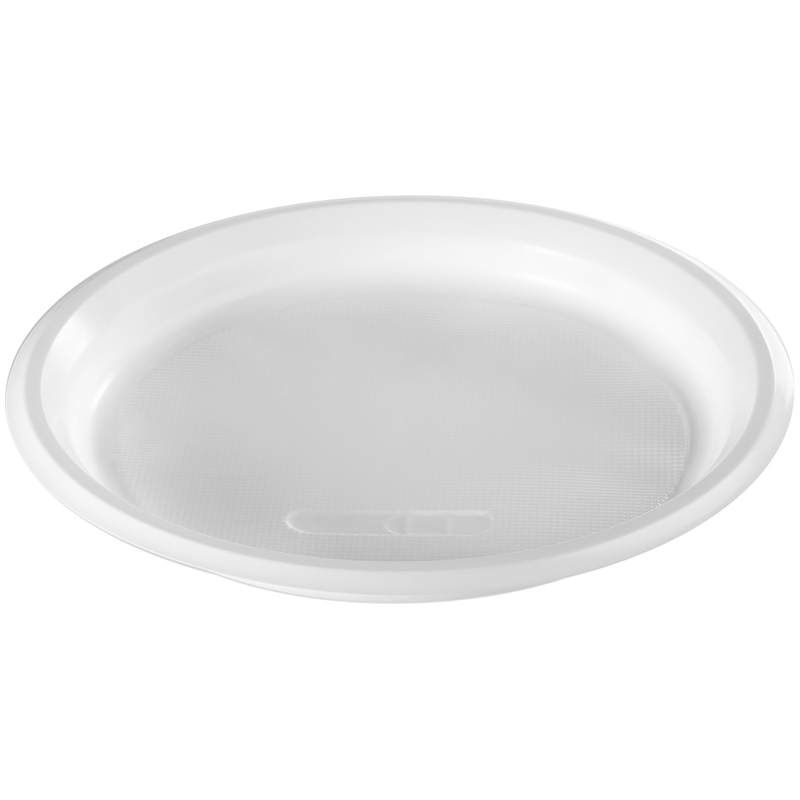 Тарелки одноразовые OfficeClean, набор 100 шт., ПП, белые, бессекционные, 22 см 307579