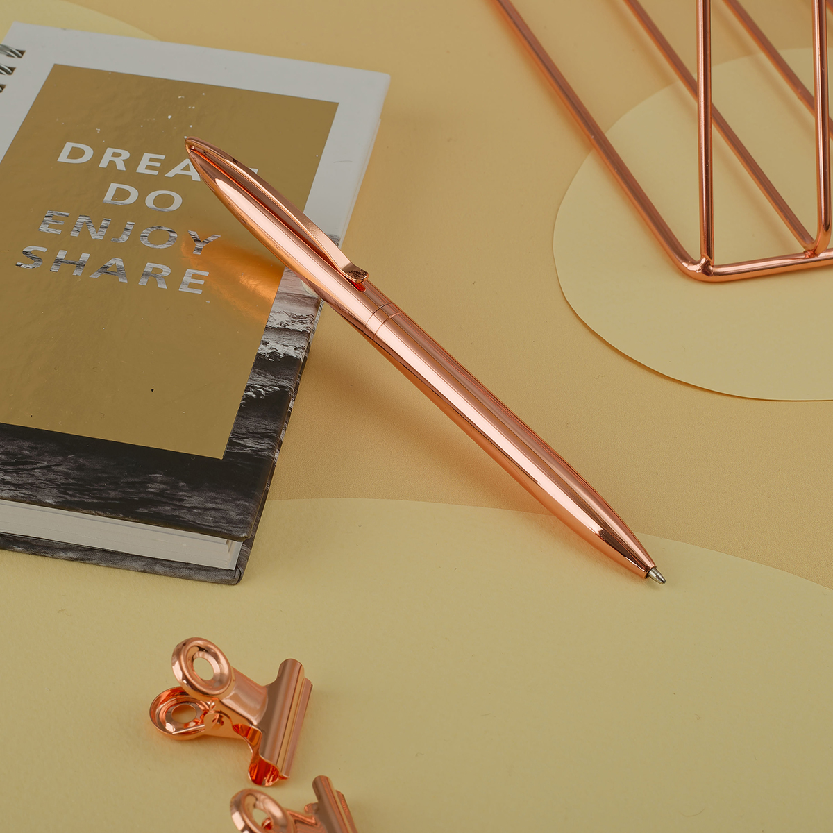 Ручка шариковая автоматическая MESHU "Rose gold" синяя, 1,0мм MS_93966
