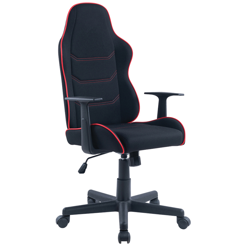 Кресло игровое Helmi HL-S09 "Red line", ткань черная/красная 306175